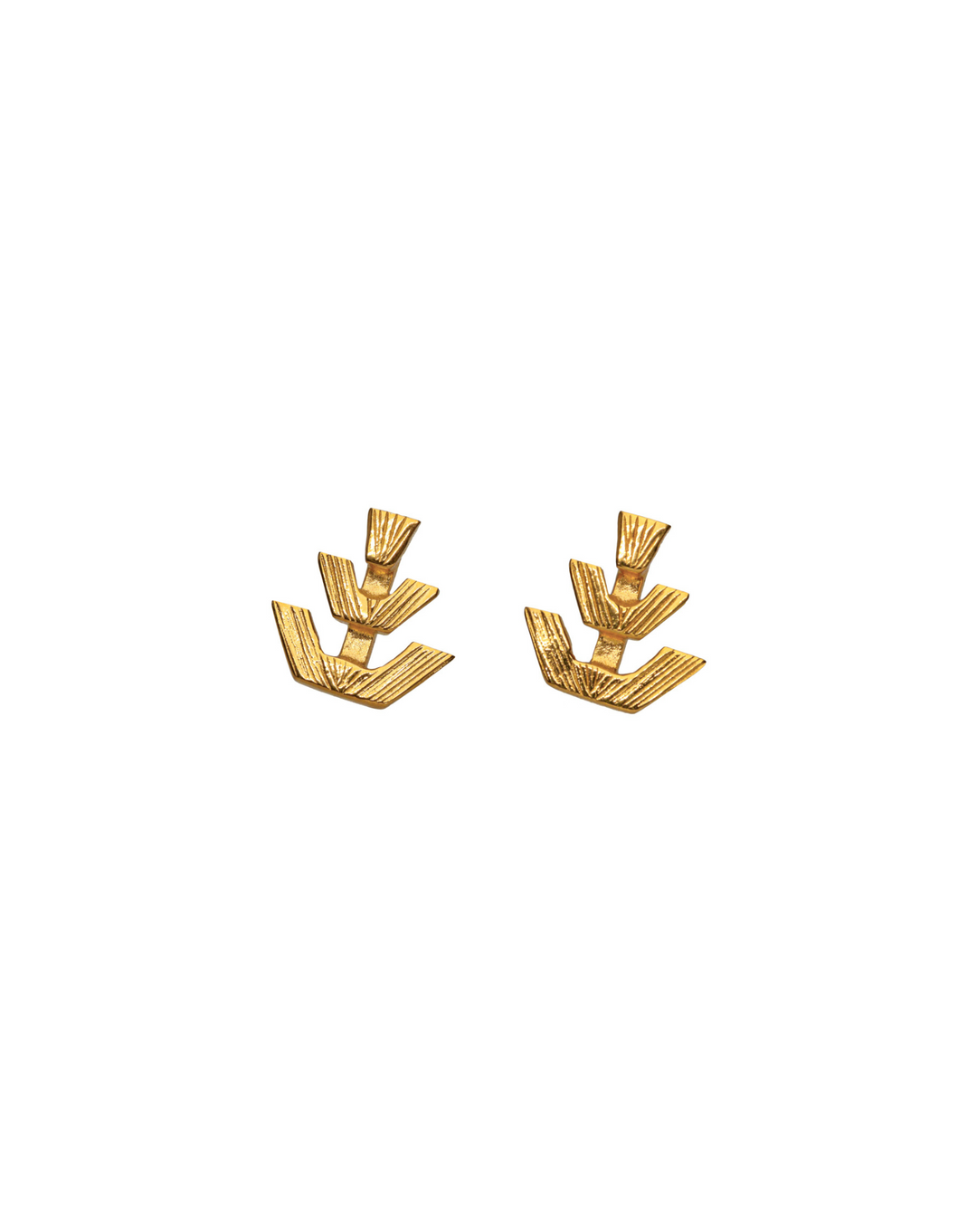 Aretes greca joyeria de plata con baño de oro