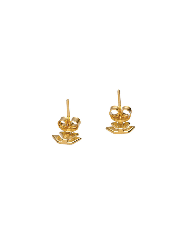 Aretes greca joyeria de plata con baño de oro